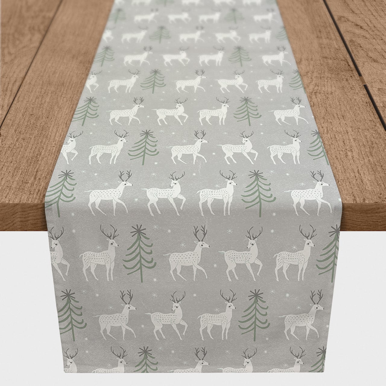 Deer and Tree Pattern 16x72 Poly Twill Table Runner